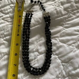 Black faceted crystal necklace